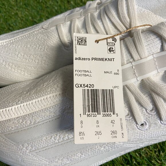 Adidas Adizero Primeknit Triple White Silver Football Cleats Mens GX5420 NEW main image 7
